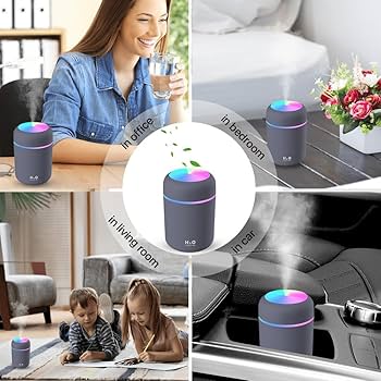 Portable USB Air Humidifier ā Cool Mist Aroma Diffuser with LED Light | Silent Room Moisturizer for Bedroom, Office & Car
