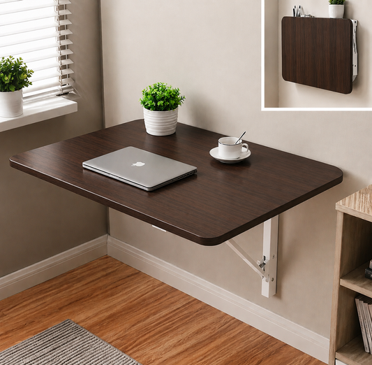 Wall Mounted Folding Table – Space Saving Foldable Desk for Home, Office & Study | Modern Wooden Wall Table