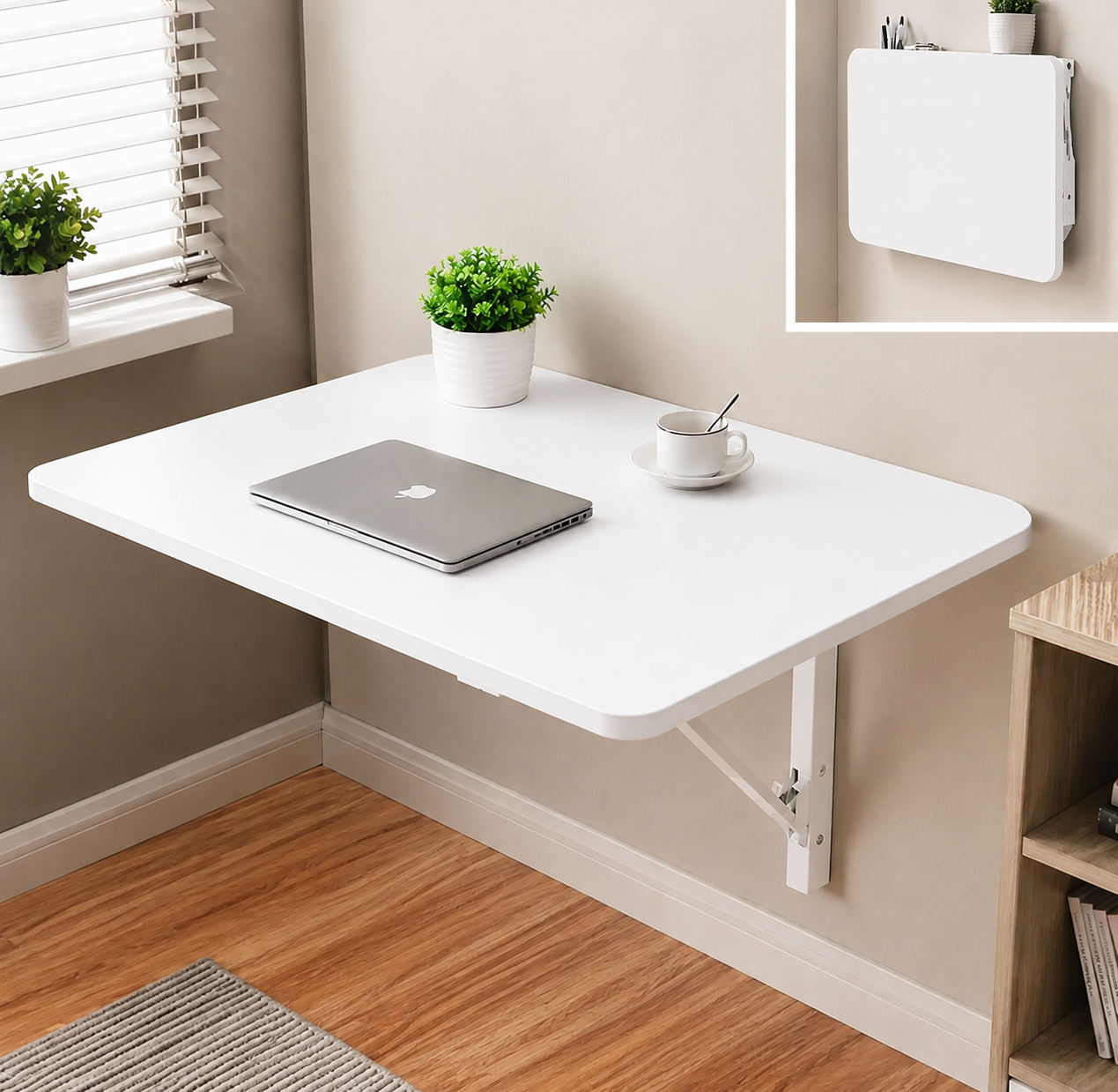 Wall Mounted Folding Table – Space Saving Foldable Desk for Home, Office & Study | Modern Wooden Wall Table