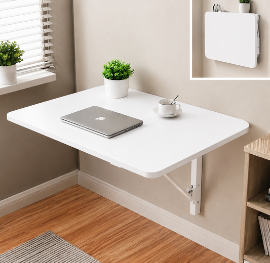 Wall Mounted Folding Table – Space Saving Foldable Desk for Home, Office & Study | Modern Wooden Wall Table