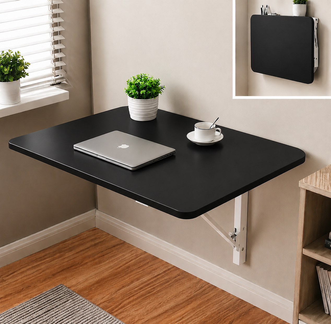 Wall Mounted Folding Table – Space Saving Foldable Desk for Home, Office & Study | Modern Wooden Wall Table