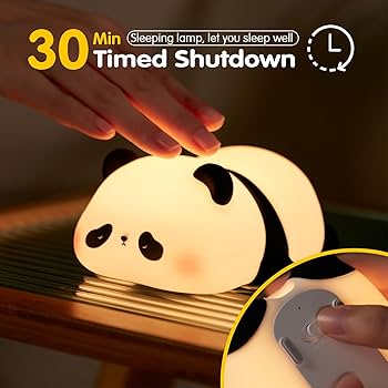 Cute Silicone Panda LED Night Light – Soft Touch Rechargeable Bedside Lamp for Kids & Home Decor