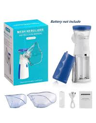 Portable Mesh Nebulizer Machine – Ultra Silent Handheld Steam Inhaler for Kids & Adults | USB Rechargeable Nebulizer